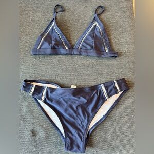 Navy Cupshe Triangle Bikini Set